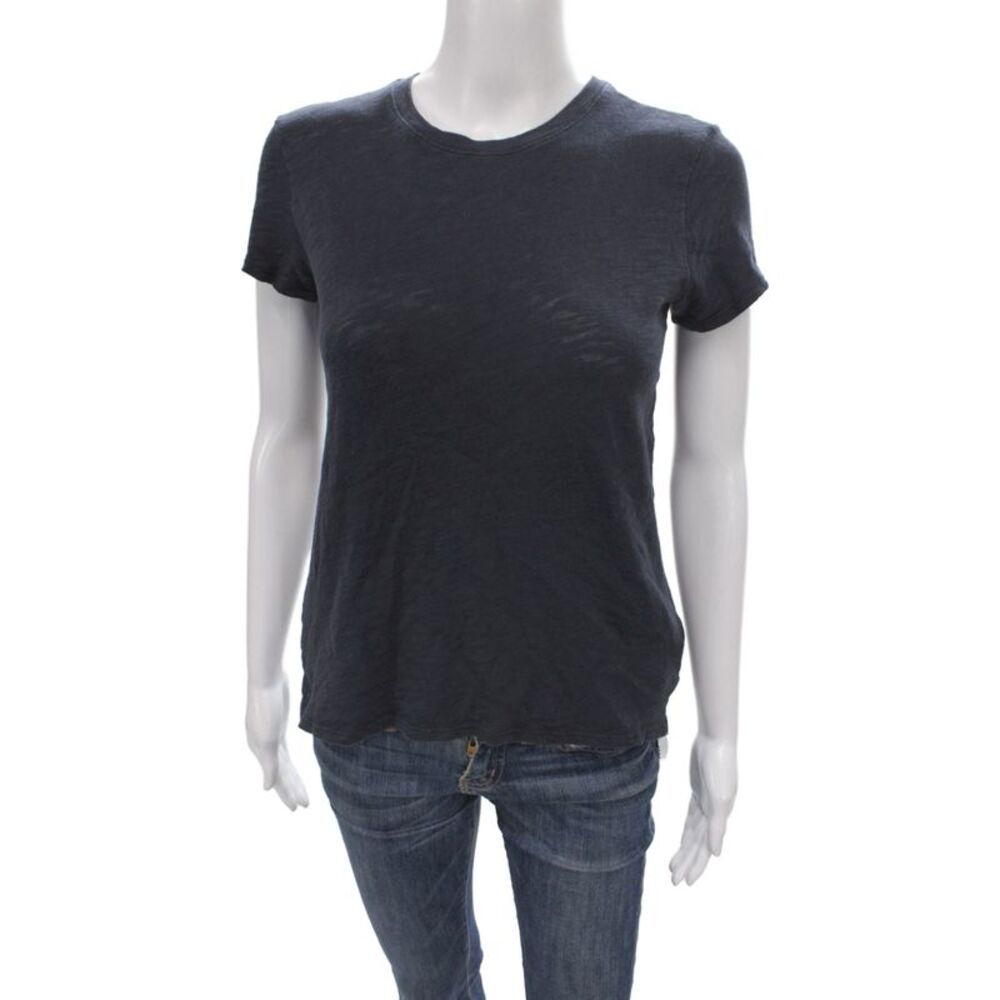 ATM Womens Basic T-Shirt Black 100% Cotton Crew Neck Short Sleeve Size XS